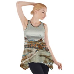 Birds And People On Lake Garda Side Drop Tank Tunic by ConteMonfrey