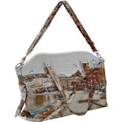 Birds And People On Lake Garda Canvas Crossbody Bag by ConteMonfrey