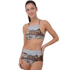 Birds And People On Lake Garda High Waist Tankini Set by ConteMonfrey