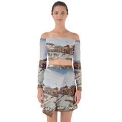 Birds And People On Lake Garda Off Shoulder Top With Skirt Set by ConteMonfrey