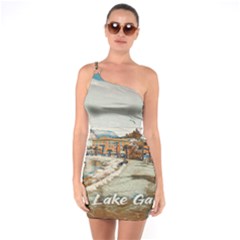 Birds And People On Lake Garda One Soulder Bodycon Dress by ConteMonfrey