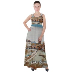 Birds And People On Lake Garda Empire Waist Velour Maxi Dress by ConteMonfrey