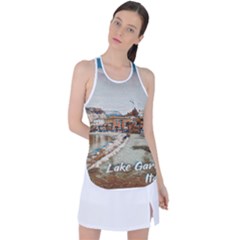 Birds And People On Lake Garda Racer Back Mesh Tank Top by ConteMonfrey