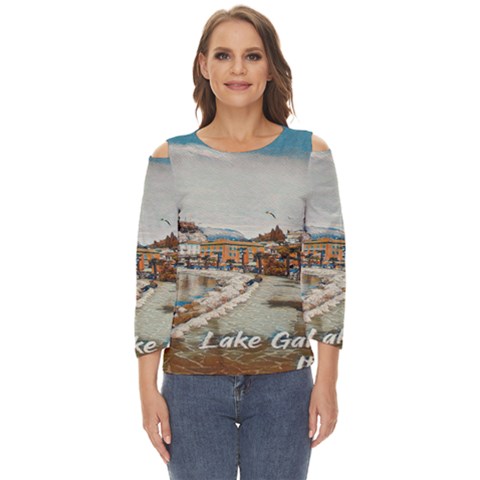 Birds And People On Lake Garda Cut Out Wide Sleeve Top by ConteMonfrey