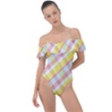 Plaid Pattern Frill Detail One Piece Swimsuit View1