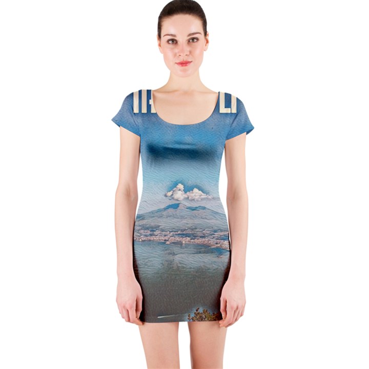 Napoli - Vesuvio Short Sleeve Bodycon Dress