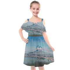 Napoli - Vesuvio Kids  Cut Out Shoulders Chiffon Dress by ConteMonfrey