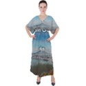 Napoli - Vesuvio V-Neck Boho Style Maxi Dress View1