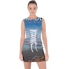 Napoli - Vesuvio Lace Up Front Bodycon Dress by ConteMonfrey