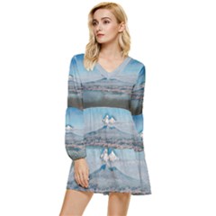 Napoli - Vesuvio Tiered Long Sleeve Mini Dress by ConteMonfrey