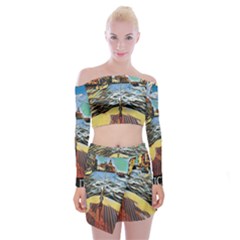 Gondola View   Off Shoulder Top With Mini Skirt Set by ConteMonfrey