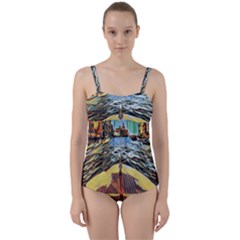 Gondola View   Twist Front Tankini Set by ConteMonfrey