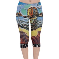 Gondola View   Velvet Capri Leggings  by ConteMonfrey