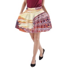 Rome Colosseo, Italy A-line Pocket Skirt by ConteMonfrey