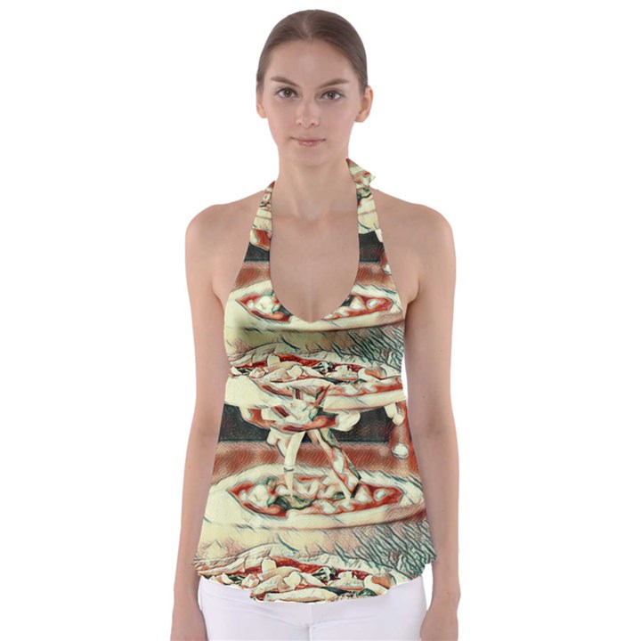 Naples Pizza on the making Babydoll Tankini Top