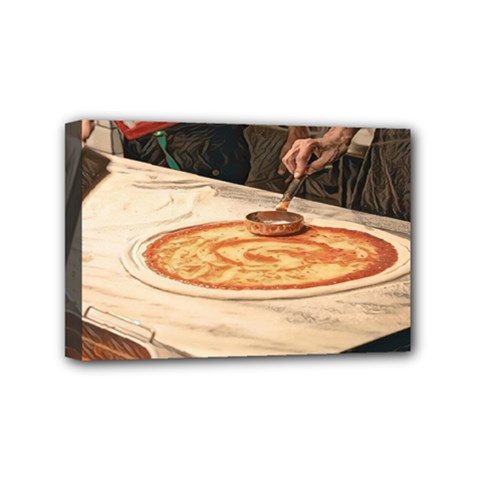 Let`s Make Pizza Mini Canvas 6  X 4  (stretched) by ConteMonfrey