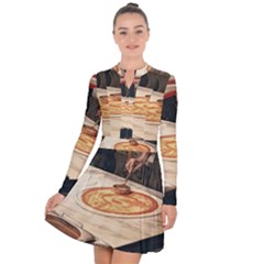 Let`s Make Pizza Long Sleeve Panel Dress by ConteMonfrey