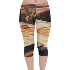 Let`s Make Pizza Velvet Capri Leggings 