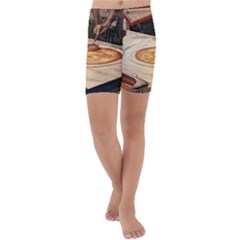 Let`s Make Pizza Kids  Lightweight Velour Capri Yoga Leggings by ConteMonfrey