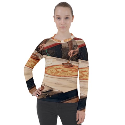 Let`s Make Pizza Women s Pique Long Sleeve Tee by ConteMonfrey