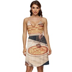 Let`s Make Pizza V-neck Pocket Summer Dress  by ConteMonfrey