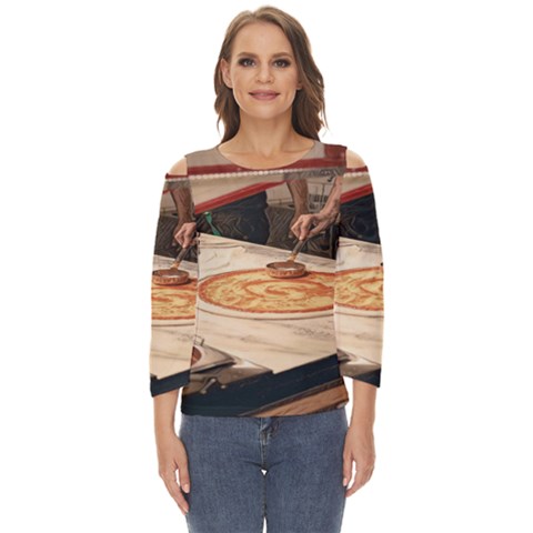 Let`s Make Pizza Cut Out Wide Sleeve Top by ConteMonfrey