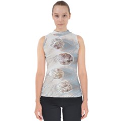 There`s Not Such A Thing As Too Much Garlic! Mock Neck Shell Top by ConteMonfrey