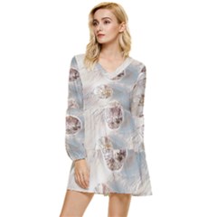 There`s Not Such A Thing As Too Much Garlic! Tiered Long Sleeve Mini Dress by ConteMonfrey