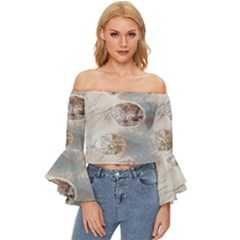 There`s Not Such A Thing As Too Much Garlic! Off Shoulder Flutter Bell Sleeve Top by ConteMonfrey