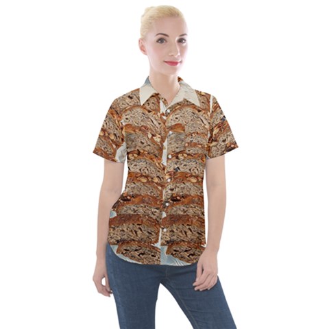 Bread Is Life - Italian Food Women s Short Sleeve Pocket Shirt by ConteMonfrey