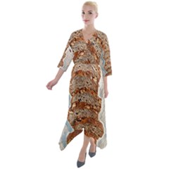 Bread Is Life - Italian Food Quarter Sleeve Wrap Front Maxi Dress by ConteMonfrey