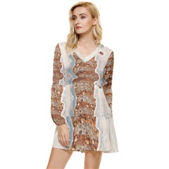 Bread Is Life - Italian Food Tiered Long Sleeve Mini Dress by ConteMonfrey