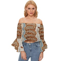 Bread Is Life - Italian Food Off Shoulder Flutter Bell Sleeve Top by ConteMonfrey