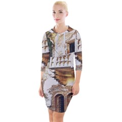 Juliet`s Windows   Quarter Sleeve Hood Bodycon Dress by ConteMonfrey