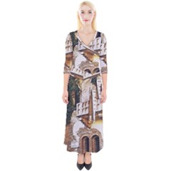 Juliet`s Windows   Quarter Sleeve Wrap Maxi Dress by ConteMonfrey