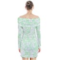 Clean Ornament Tribal Flowers  Long Sleeve Off Shoulder Dress View2