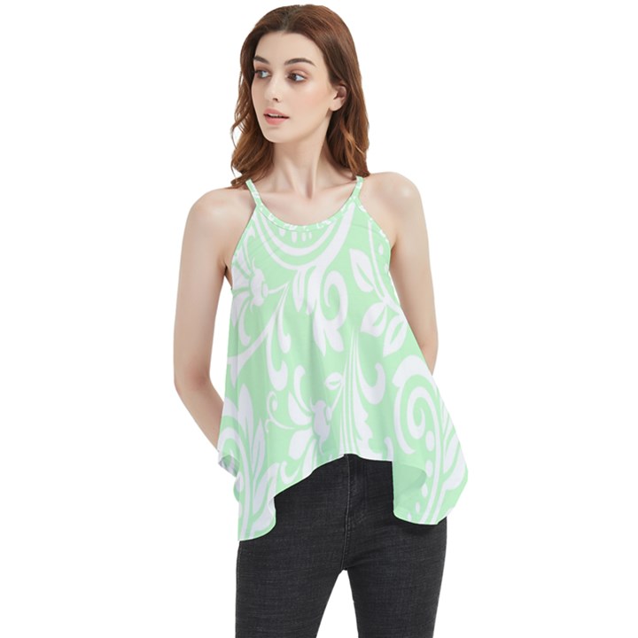 Clean Ornament Tribal Flowers  Flowy Camisole Tank Top