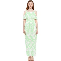 Clean Ornament Tribal Flowers  Draped Sleeveless Chiffon Jumpsuit by ConteMonfrey