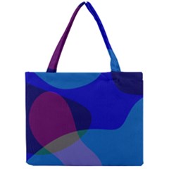 Blue Abstract 1118 - Groovy Blue And Purple Art Mini Tote Bag by KorokStudios