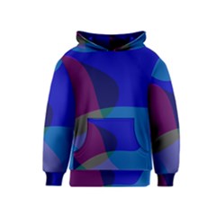 Blue Abstract 1118 - Groovy Blue And Purple Art Kids  Pullover Hoodie