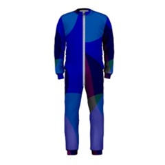 Blue Abstract 1118 - Groovy Blue And Purple Art Onepiece Jumpsuit (kids) by KorokStudios