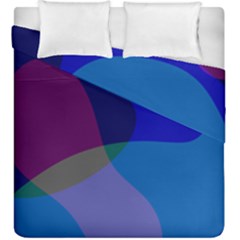 Blue Abstract 1118 - Groovy Blue And Purple Art Duvet Cover Double Side (king Size) by KorokStudios