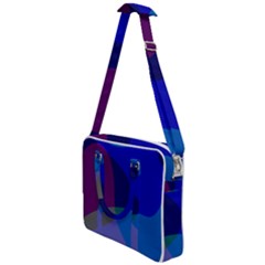 Blue Abstract 1118 - Groovy Blue And Purple Art Cross Body Office Bag by KorokStudios