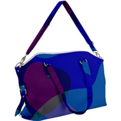 Blue Abstract 1118 - Groovy Blue And Purple Art Canvas Crossbody Bag by KorokStudios