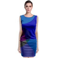 Blue Abstract 1118 - Groovy Blue And Purple Art Classic Sleeveless Midi Dress by KorokStudios