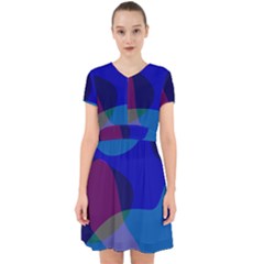 Blue Abstract 1118 - Groovy Blue And Purple Art Adorable In Chiffon Dress by KorokStudios