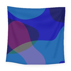 Blue Abstract 1118 - Groovy Blue And Purple Art Square Tapestry (large) by KorokStudios