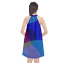 Blue Abstract 1118 - Groovy Blue And Purple Art Halter Neckline Chiffon Dress  View2