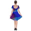 Blue Abstract 1118 - Groovy Blue And Purple Art Short Sleeve Bardot Dress View2