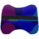 Blue Abstract 1118 - Groovy Blue And Purple Art Head Support Cushion View2